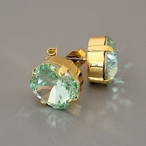 Austrian Crystal Post Earrings in Gold